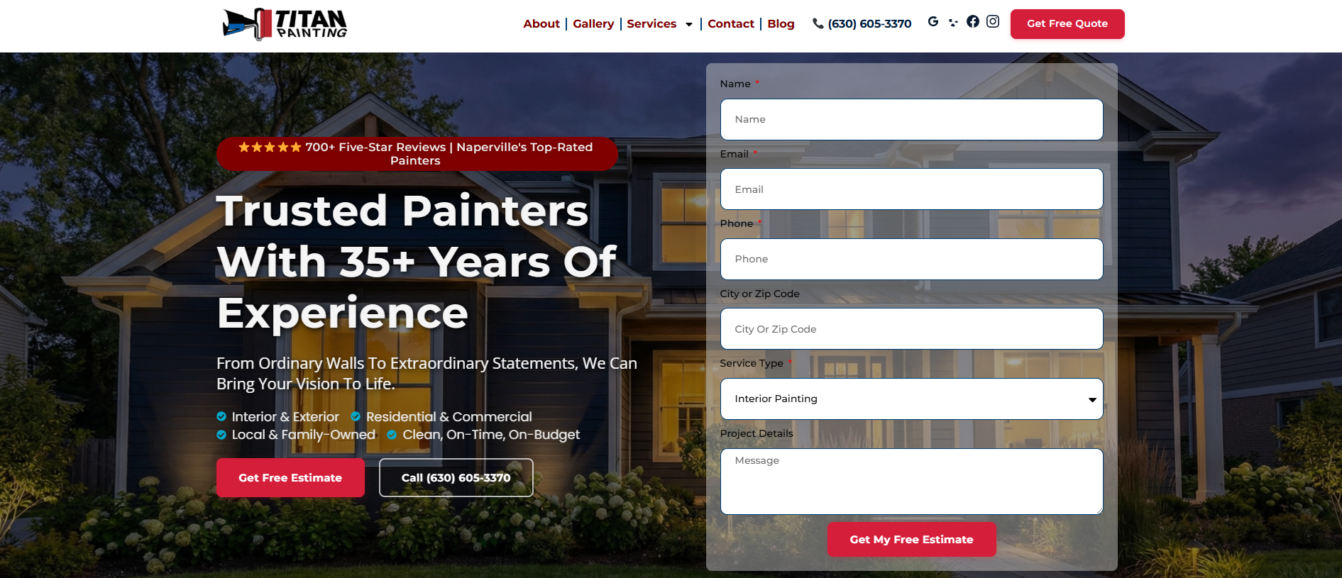 Titan Painting website — built by Evolv8
